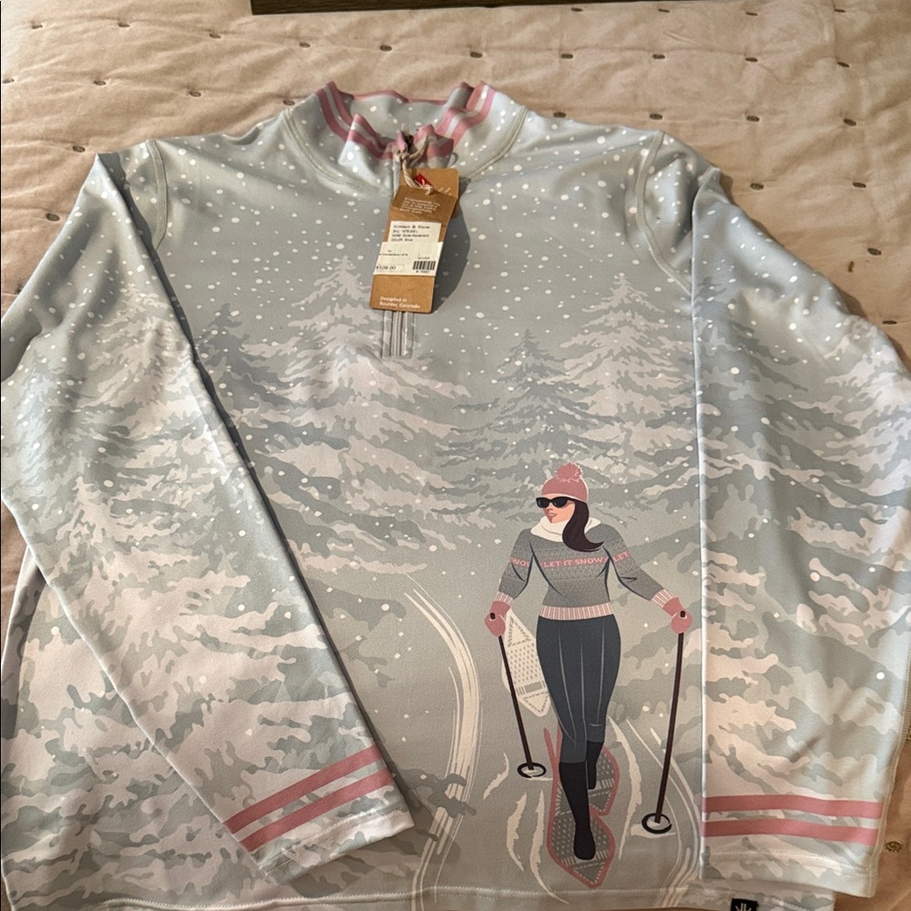 Krimson Klover Silver Winter Wonderland Base Layer 1/4 Zip Performance Top